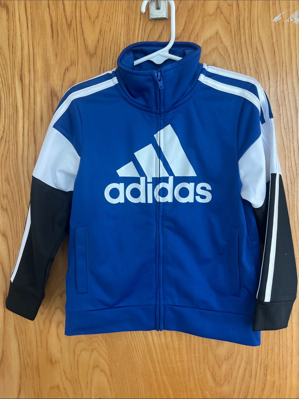 adidas Blue White Black Logo Track Jacket for Kids